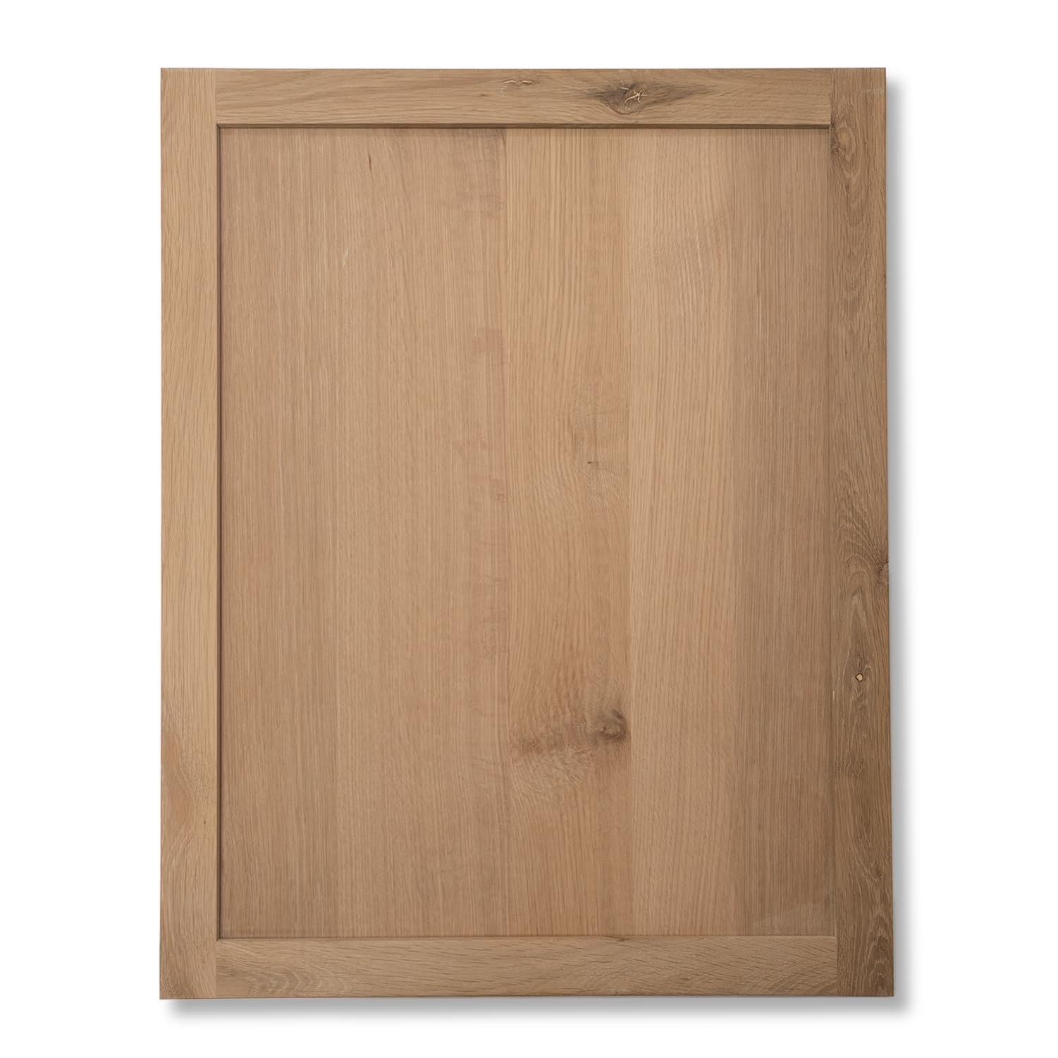 Raw Rustic White Oak Shaker Replacement Door - 16.5W X 34H | Ready to Paint | Solid Wood | American Made | Cabinet Refacing Doors