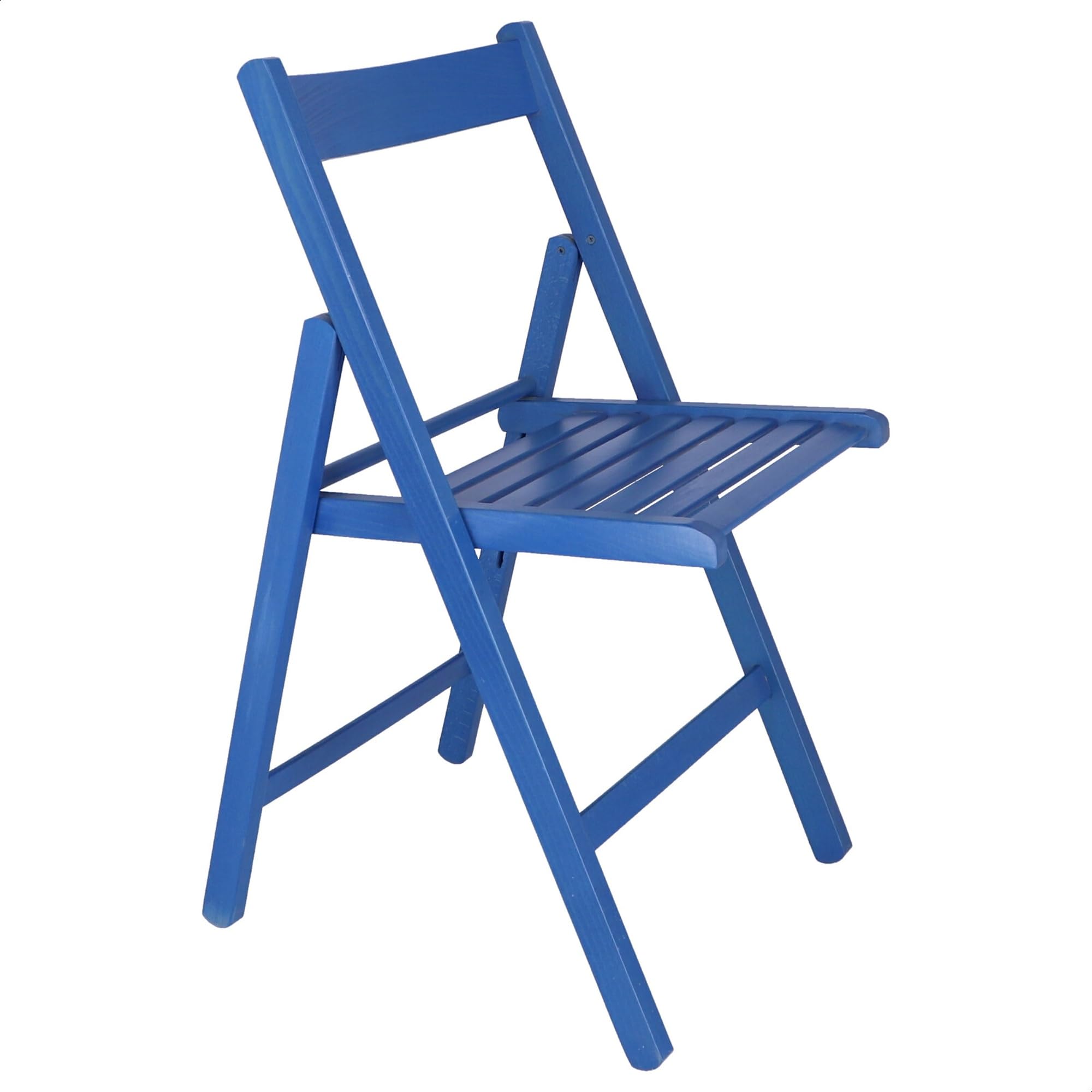 Mueblear 19015 Chaise Pliante Bas Bois Bleu 43 x 46 x 79 cm