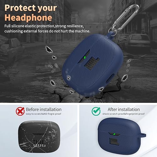 Miniatura 2 de Funda para Estuche JBL Vibe 200TWS y Vibe Beam, Funda Protectora de Silicona Contra Golpes Compatible con Estuche de Carga de Auriculares