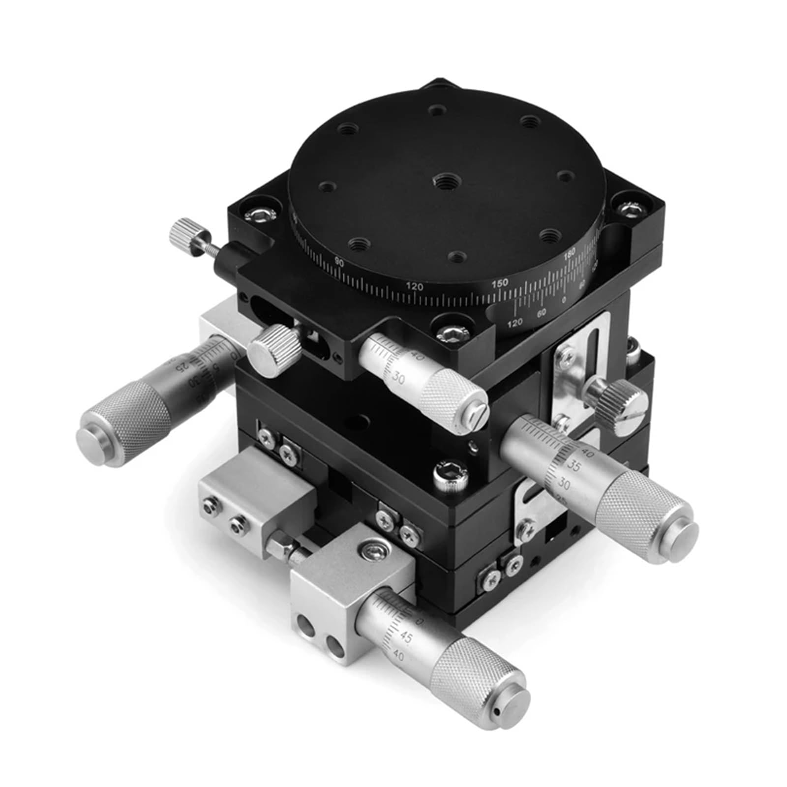 WNVXJGNSO XYZR Axis Diameter 60mm Knob Micrometer Sliding Stage Guide Rail Type Platform Manual Displacement Sliding Table LT60-LM-2