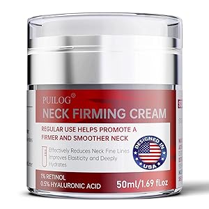 Neck Firming Cream, Anti-Aging Tightening And Lifting Treatment With Peptides, Retinol, Collagen & Hyaluronic Acid Cream For Neck, Face and Chest (1.7 Fl Oz)