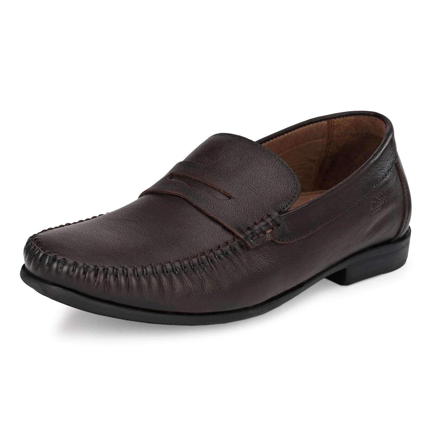 Men's Black Leather Slip-On Shoes