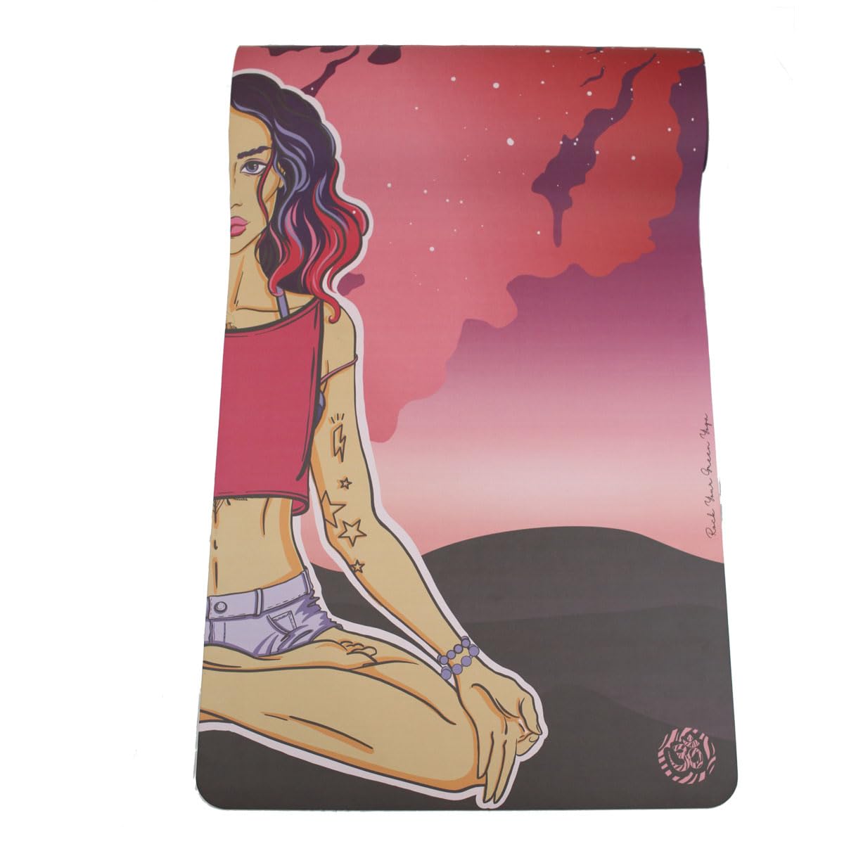 EL YOGA MOLA - Tappetino yoga Lotus Woman di alta qualità, vegano e antiscivolo dal design esclusivo. 183 x 68 cm, spessore 0,5 cm, tappetino morbido e confortevole per gli esercizi