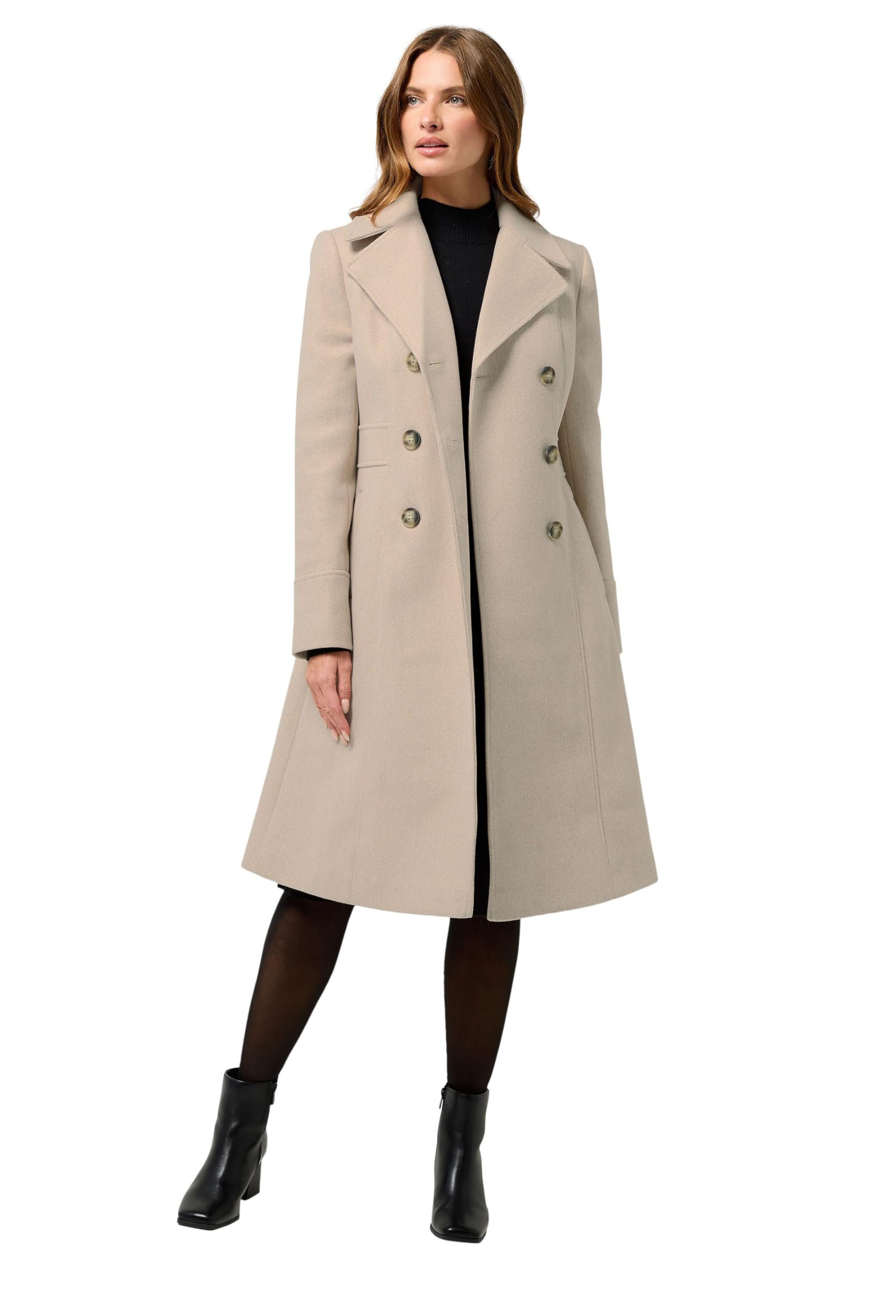 M&Co Natural Double Breasted Midi Coat - Women's