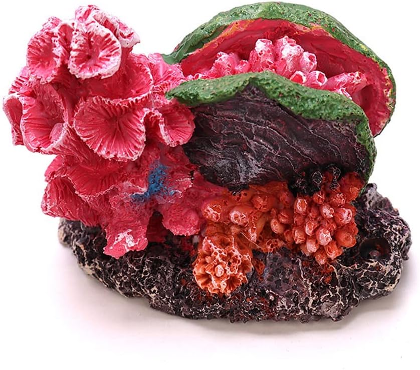 Aquarium Artificial Resin Coral Colorful Ornament Simulation Plant DIY Fish Tank Landscape Decoration (Color : A, Size : 8 x 5.5 x 7cm)