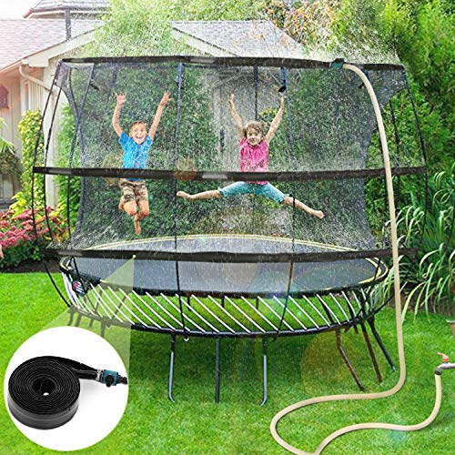 Trampoline Sprinklers for Kids, Trampoline Spray Water Park Fun Summer Water Toys Outdoor Toys for Toddlers Attach on Trampoline Safety Net Enclosure