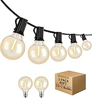 Vista 1 de Guirnalda de luces LED para exteriores de 40 pies, impermeable, G40, luces LED para exteriores para patio con 27 bombillas Edison vintage