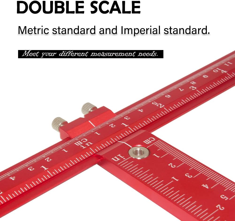 Joywayus Aluminum Alloy Cabinet Hardware Jig Drill Punch Locator Guide Adjustable Template Woodworking for Fast and Accurate Installation of Door and Sleeve Drawer Pull Front Knobs Pulls Handles Red