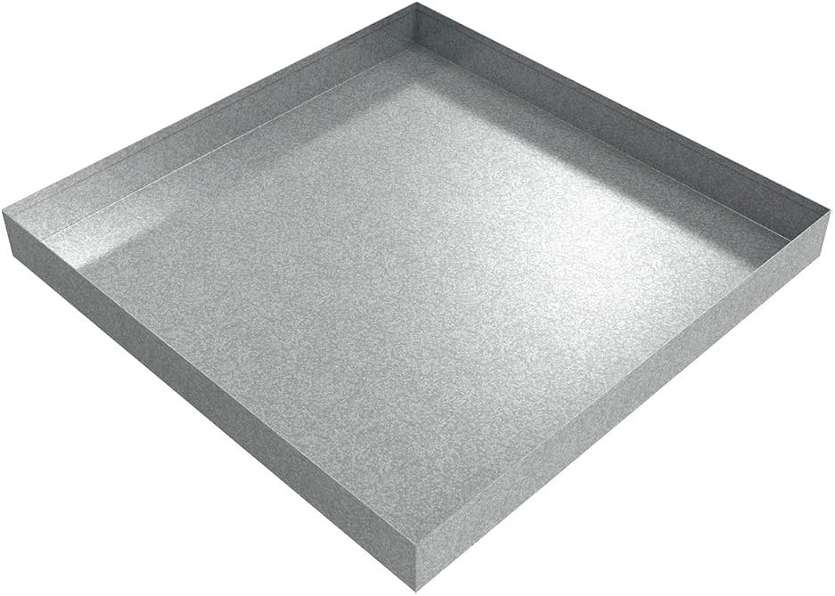 Drip Pan - 24 x 24 x 2.5 - Galvanized Steel | Water Damage Prevention | No Leak | Made In The USA | Welded Water Tight | Killarney Metals