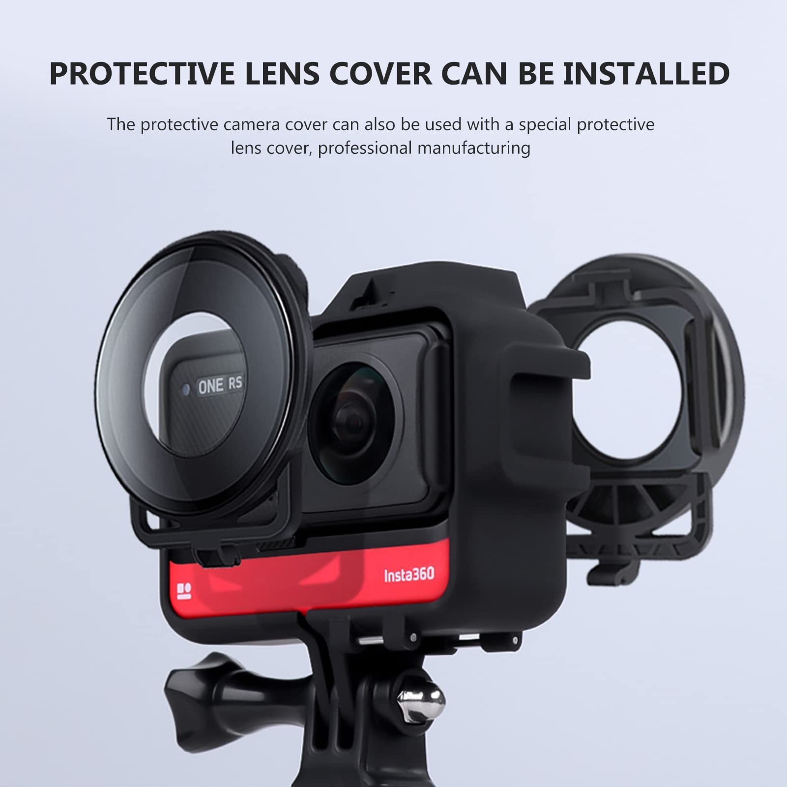 Cage de caméra pour caméra d'action Insta360 One R, boîtier de Protection pour caméra avec Adaptateur 1/4in et Chaussure Froide
