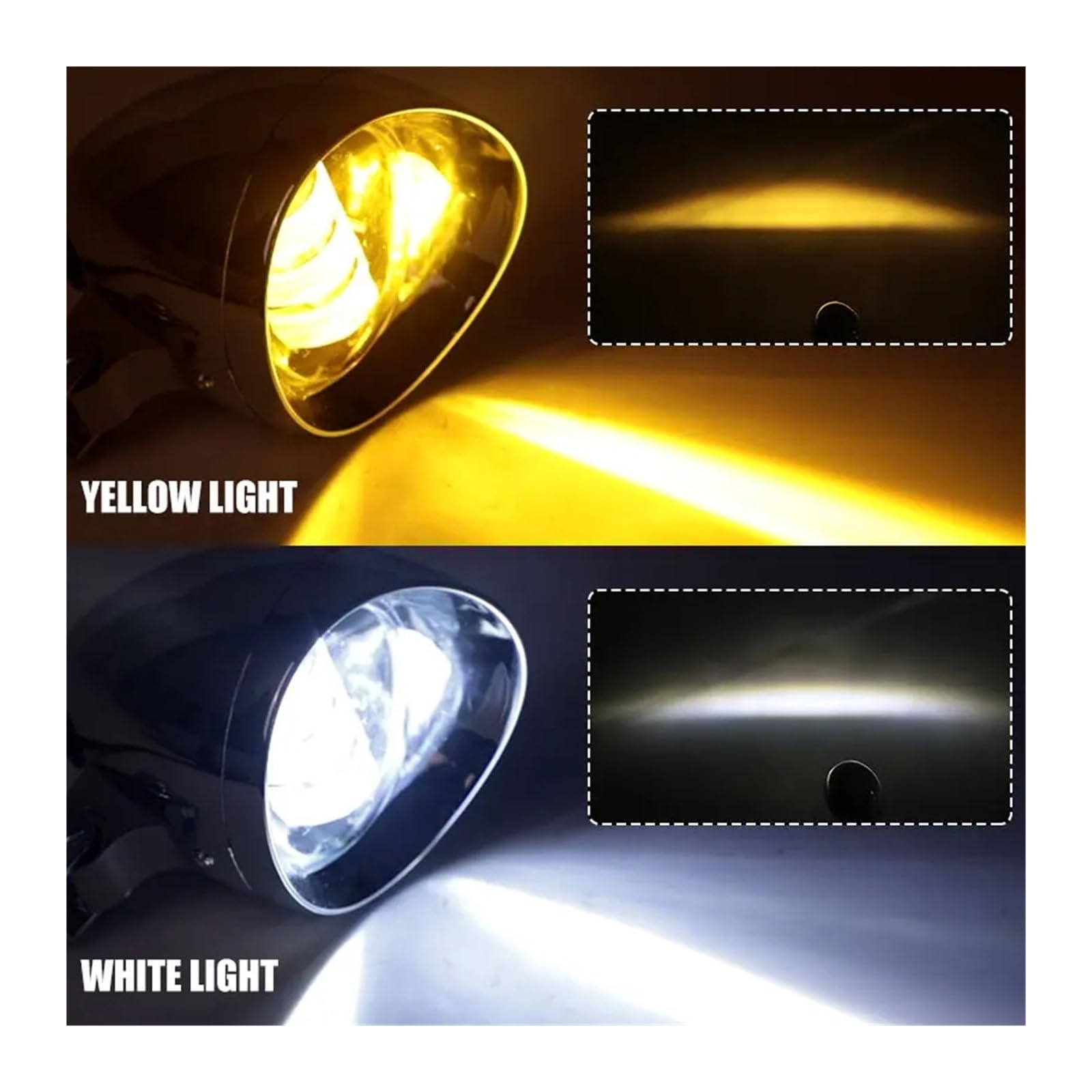 Feux De Croisement pour Suzuki pour Chopper Moto LED Spot Driving Light Phare Bicolore Lampe Auxiliaire Spot pour ATV Scooter Moto Feu Antibrouillard(2 pièces)