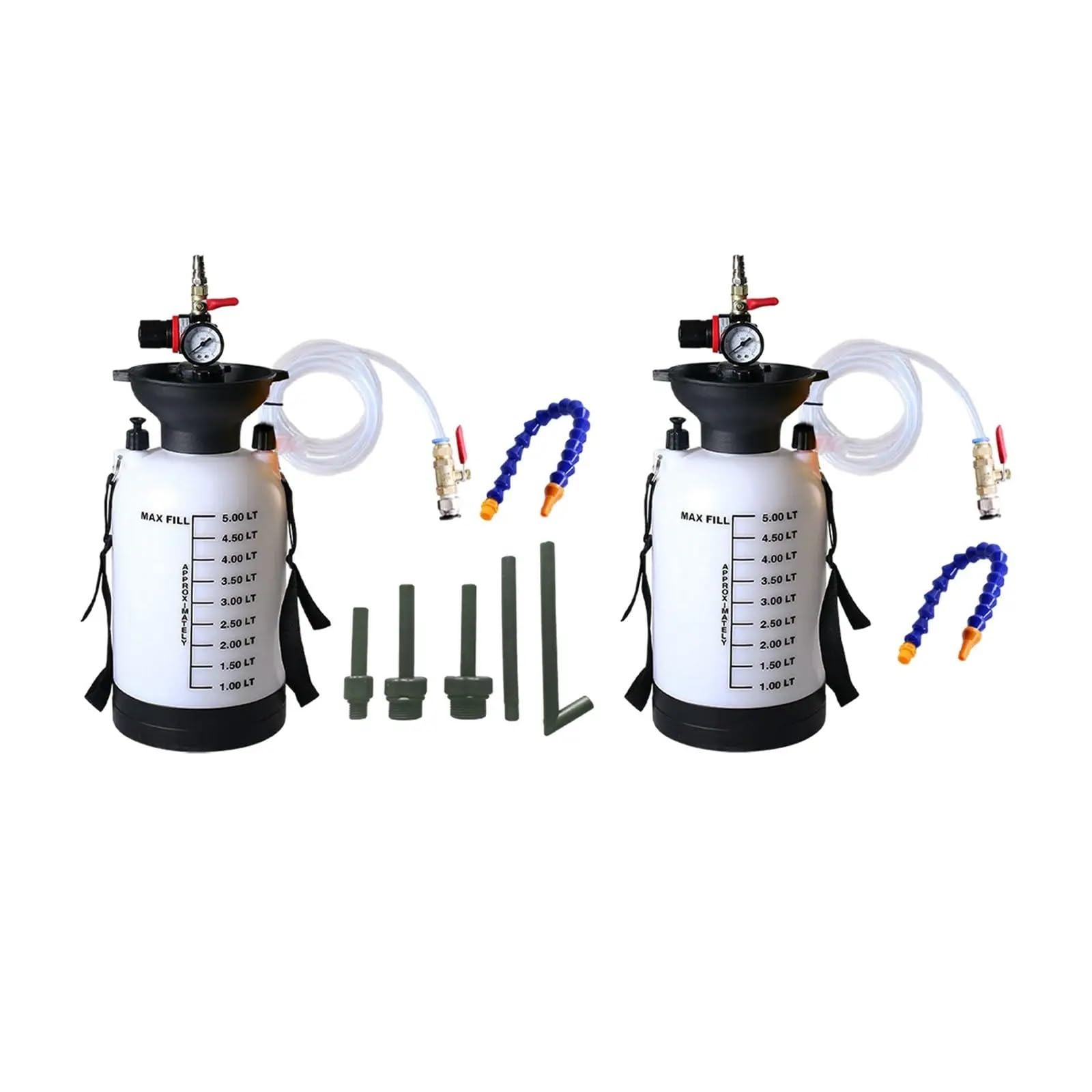 Distributeur de recharge ATF 5L 8L Pompe voiture automobile Transfert d'huile boîte vitesses pneumatique Extracteur Réservoir 1 pièces(With Adapters)