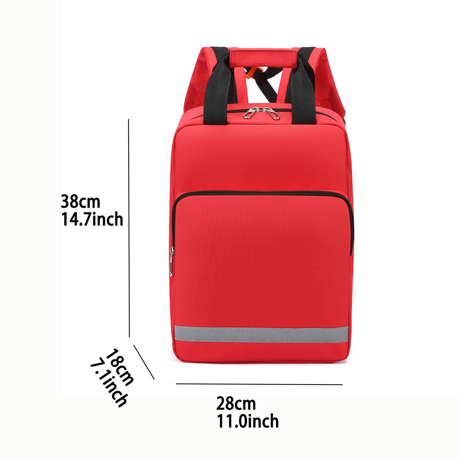 Zaino di pronto soccorso vuoto, zaino per primo soccorso, kit di emergenza medica, per casa, lavoro, EMT, escursionismo, viaggi, solo borsa (rosso)