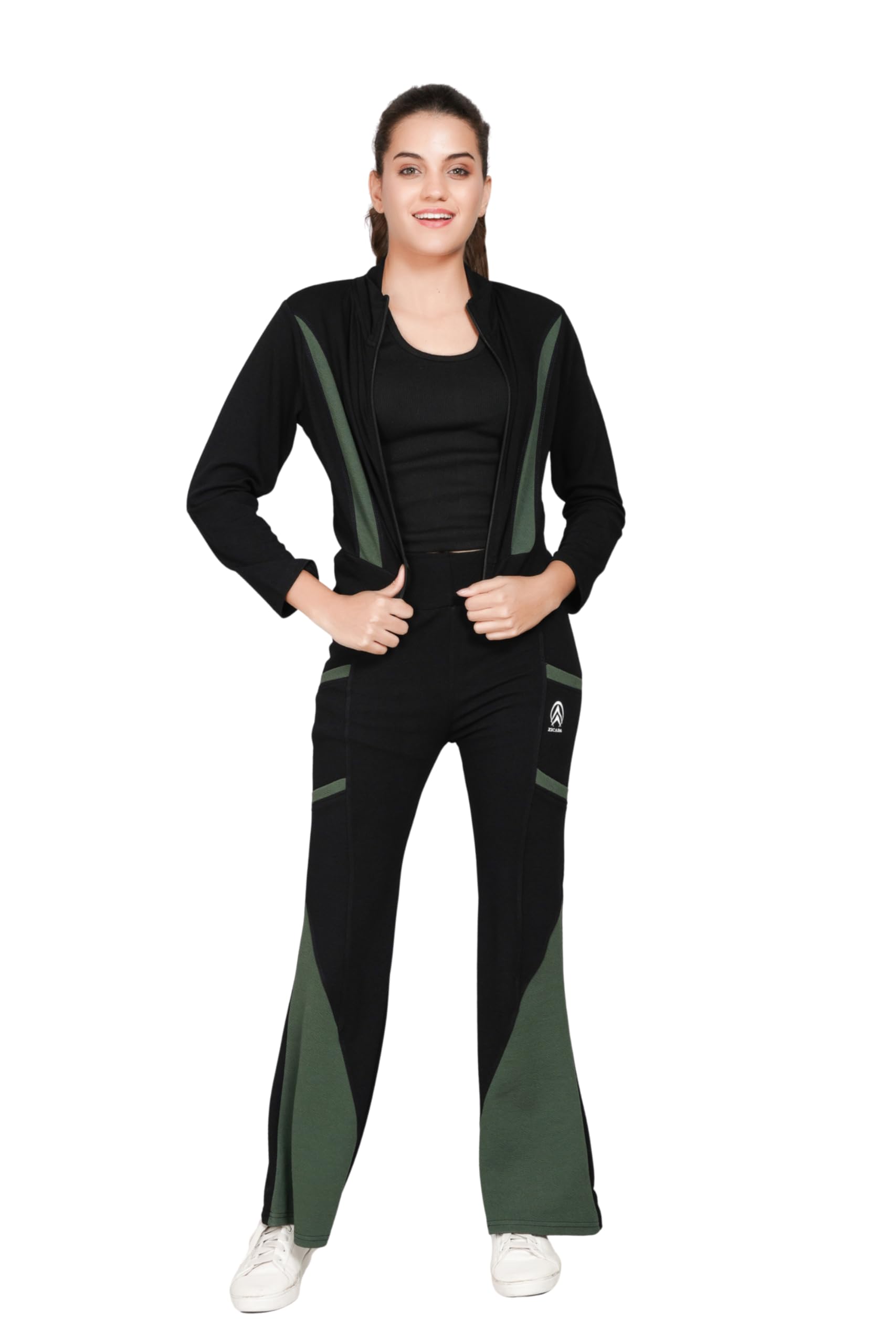 Women's Color Block Tracksuit Set 2 Piece Zip-Up Jacket and Jogger Pants, Athletic Sportswear Loungewear Set for Workout, Running, Casual Wear