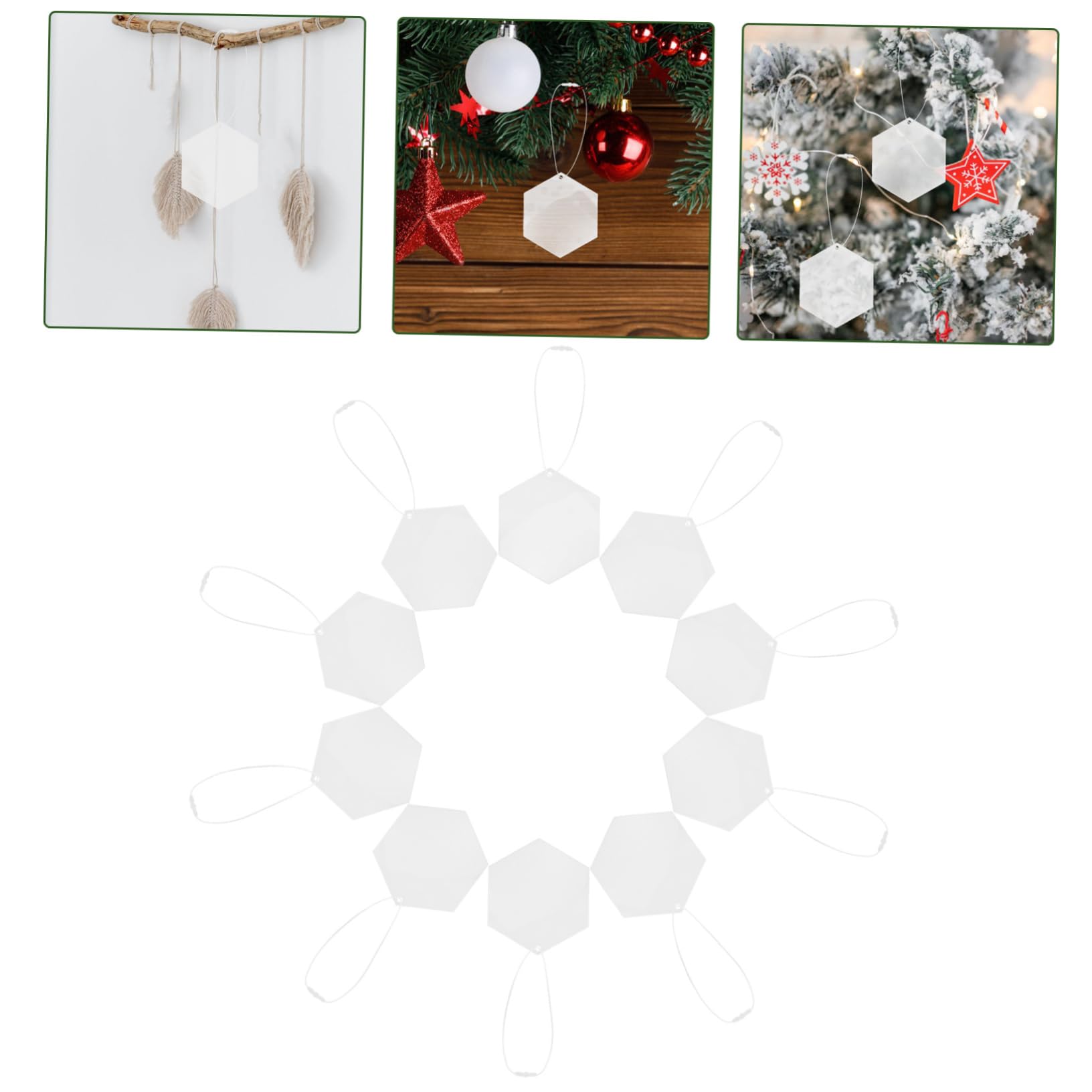 PRETYZOOM 4 Sätze Weihnachtsbaumschmuck zum Selbermachen weihnachtsdeko Weihnachts Party Kaminsims hängende Ornamente Lichterketten Scheibendekor aus Acryl Fensteranhänger Transparent