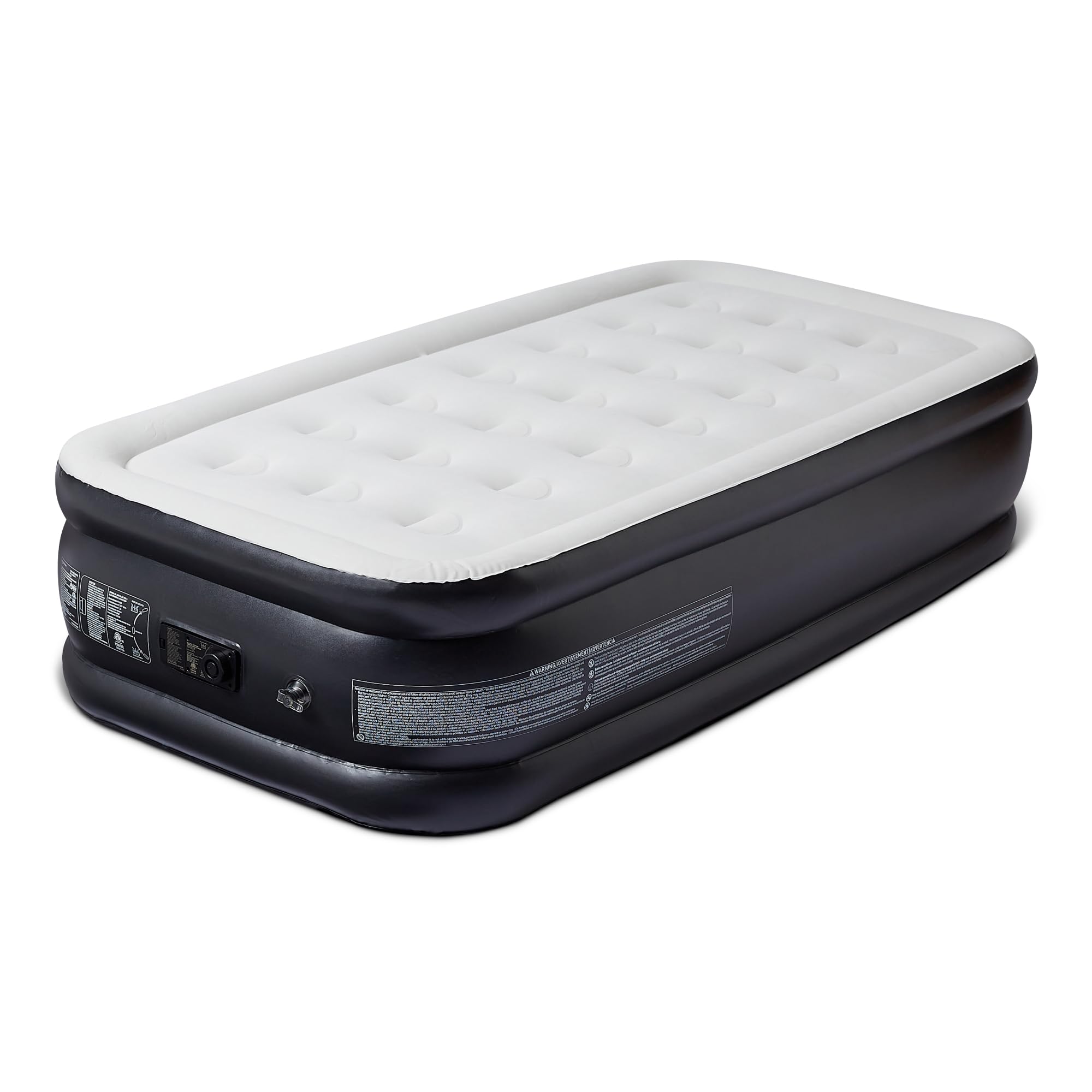 Amazon Basics Inflatable air Mattress, Twin 18in Height Blow up Mattress with Built in Pump