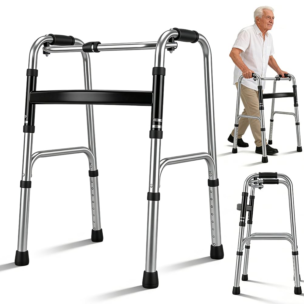 Bastidor ligero con bisagras, plegable y regulable en altura (74-94 cm), 1,8 kg, 150 kg, caballete estrecho para interior y exterior