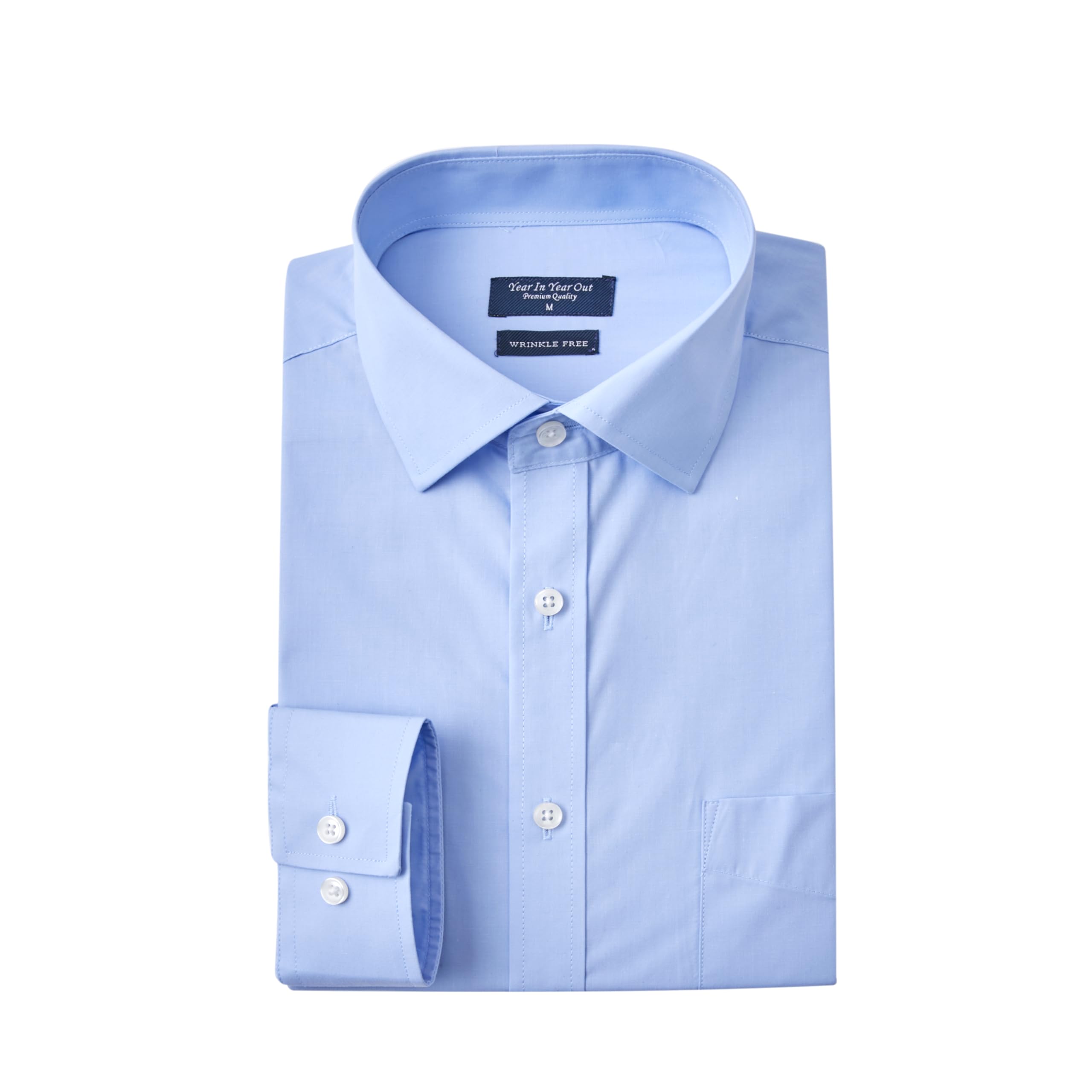 Year In Year Out Wrinkle Free Dress Shirt for Men Regular Fit Long Sleeve Wrinkle Resistant Shirt