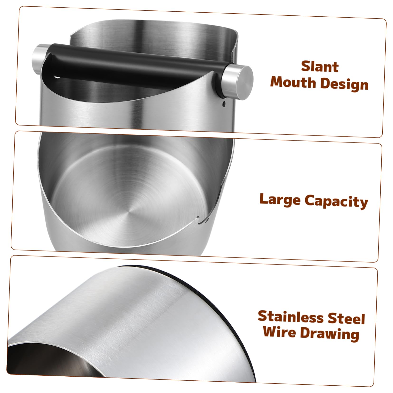 Genérico 1 Pc Cubo De Café Molido Frasco Cafetera De Goteo Filtro Para Maquina De Cafe Vertedero Cubo De Almacenamiento De Residuos De Té Líquido Contenedor De Café Molido Acero Inoxidable