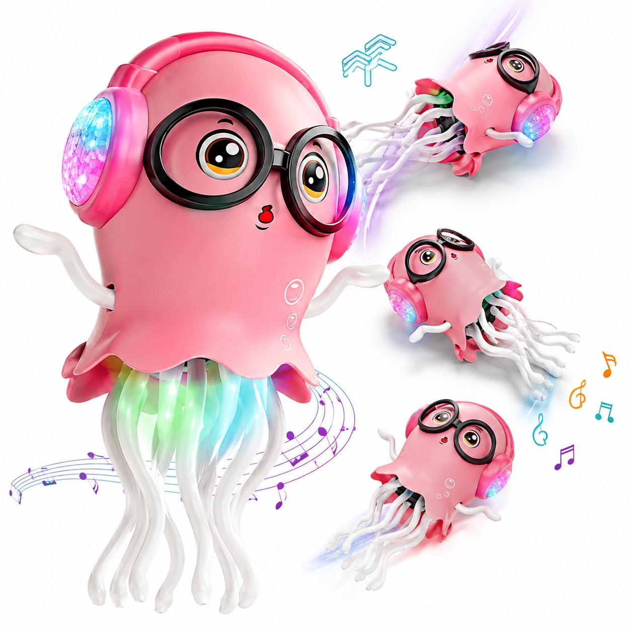 TASMAX Dancing Jellyfish Toy for Kids, Dancing Toy, Jelly Fish Toy, Moving Toys for Babies 6-12 Months, Musical Toy with Lights, Crawling Toy, Sensory 360 Degree Rotating Tentacles Multicolor-image-42