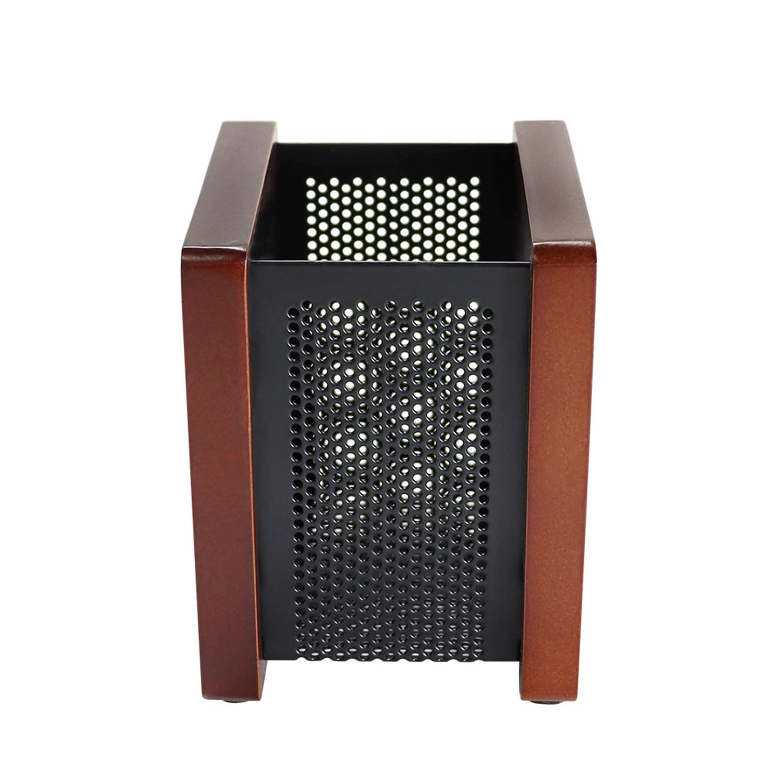 Porte Crayons en Bois Porte-stylo en bois Casseport de porte-stylo métal pour Bureau(marron)