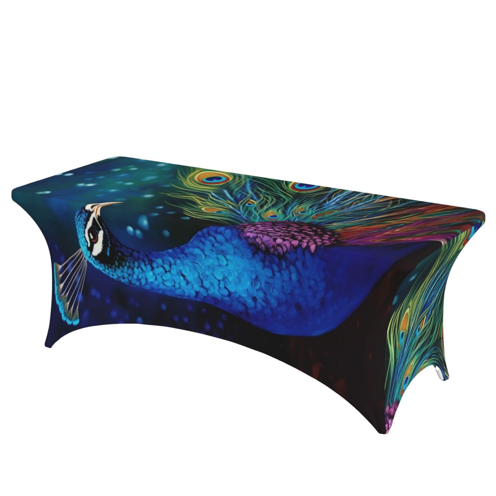Nappe paon lavable infroissable en élasthanne pour buffet banquet