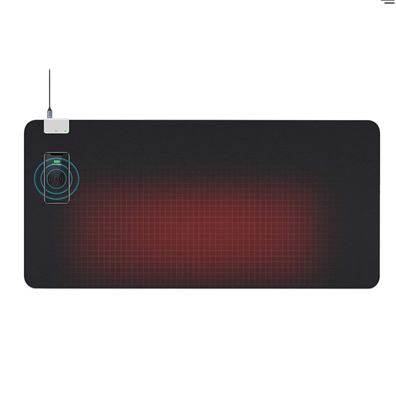 GuoEY Multifunctional Office Desk Pad, Fast Heating Hand Warmer Desk Writing Mat with Wireless Charging for Home/Office (Left or Right Black)