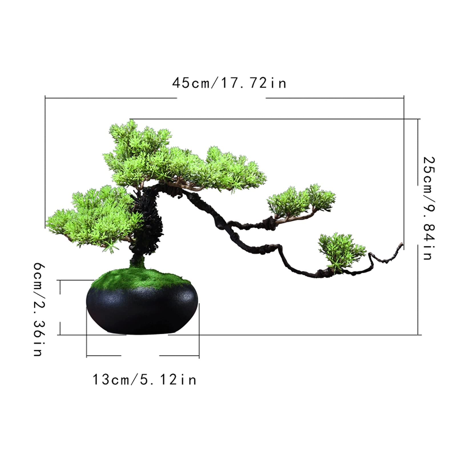 Sztuczne Bonsai 8 cali sztuczna sosna Bonsai, realistyczna dekoracja ze sztucznych roślin, sztuczne rośliny doniczkowe, do ekspozycji na biurku, dekoracje do ogrodu Zen Sztuczne dekoracje roślinne