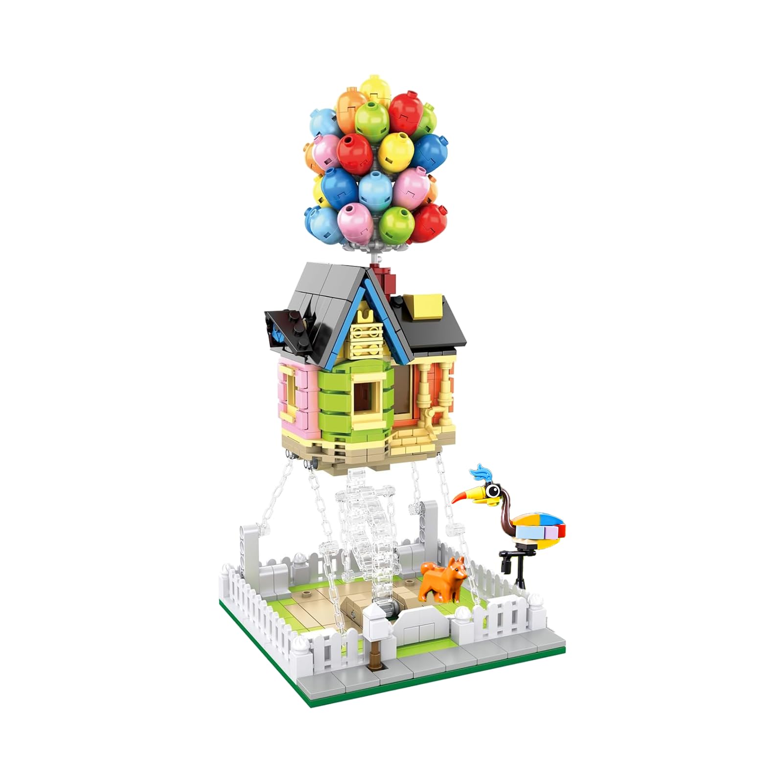 muuchuu Flying House Building Toys with Animal and Figures, Up Balloon House Brick Gift Idea for Adults Girls 14+