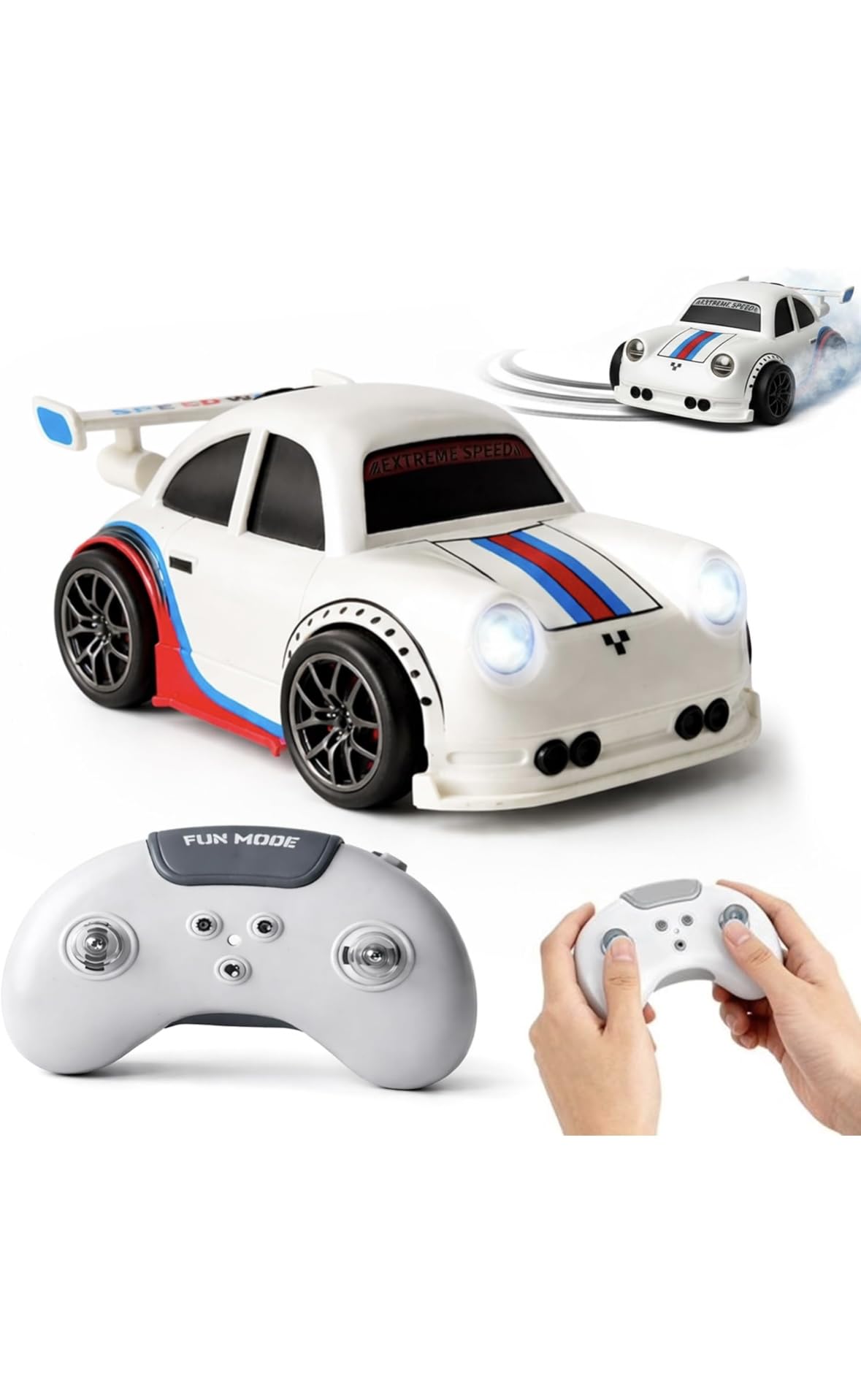Mini RC Drift Car for Kids | 2.4G Remote Control Racing | 360° Drift & Stunt, LED Lights, Sound Effects, Follow Me Mode, Escape Mode, Sensor Control, Auto Demo | Gift for Boys & Girls-image-5