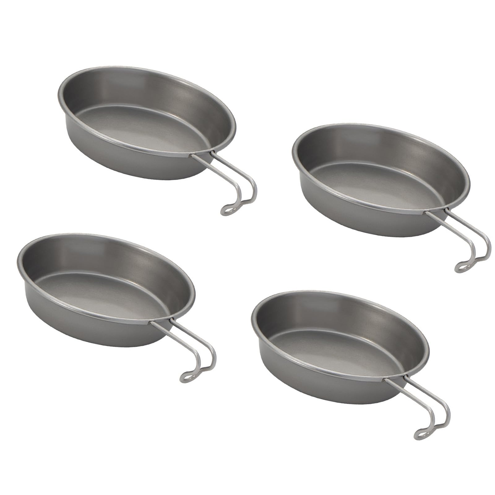 Buxuaaaa Of 4 Serving Plates Stainless Steel Tableware Stainless Steel Plates and Bowls Set for Camping and Dining Sturdy Rustproof