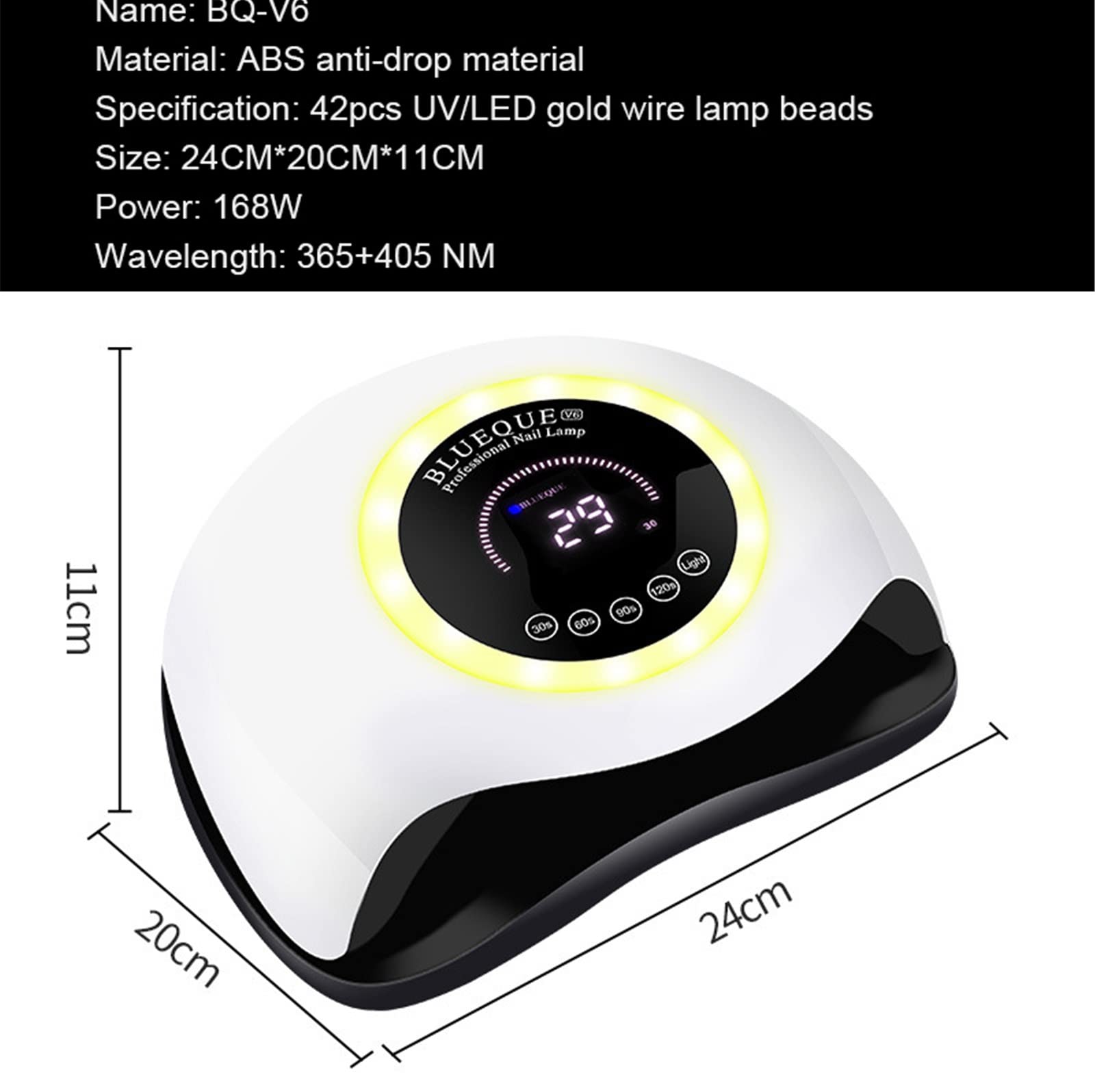 ZYC 168W Nail Lamp Lamp Terapy Machine LED Light UV Naving Light Naving Machine Macchina per Lampada a Secco rapido Phototerapia Asciugini