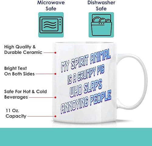 Miniatura 2 de Cute Animal Lovers Gift, for Your Brother - My Spirit Animal Is Pig on Large 11 Oz White Ceramic Coffee Mug
