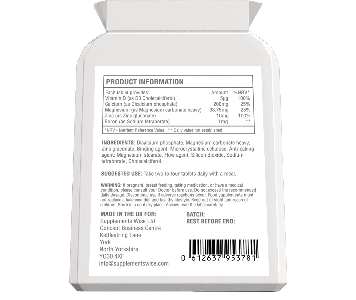 Buy Calcium Magnesium Zinc and Vitamin D Supplement 90 Vegetarian