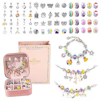 150Pcs Charm Bracelet Making Kit Girls Beads For Jewelry Making