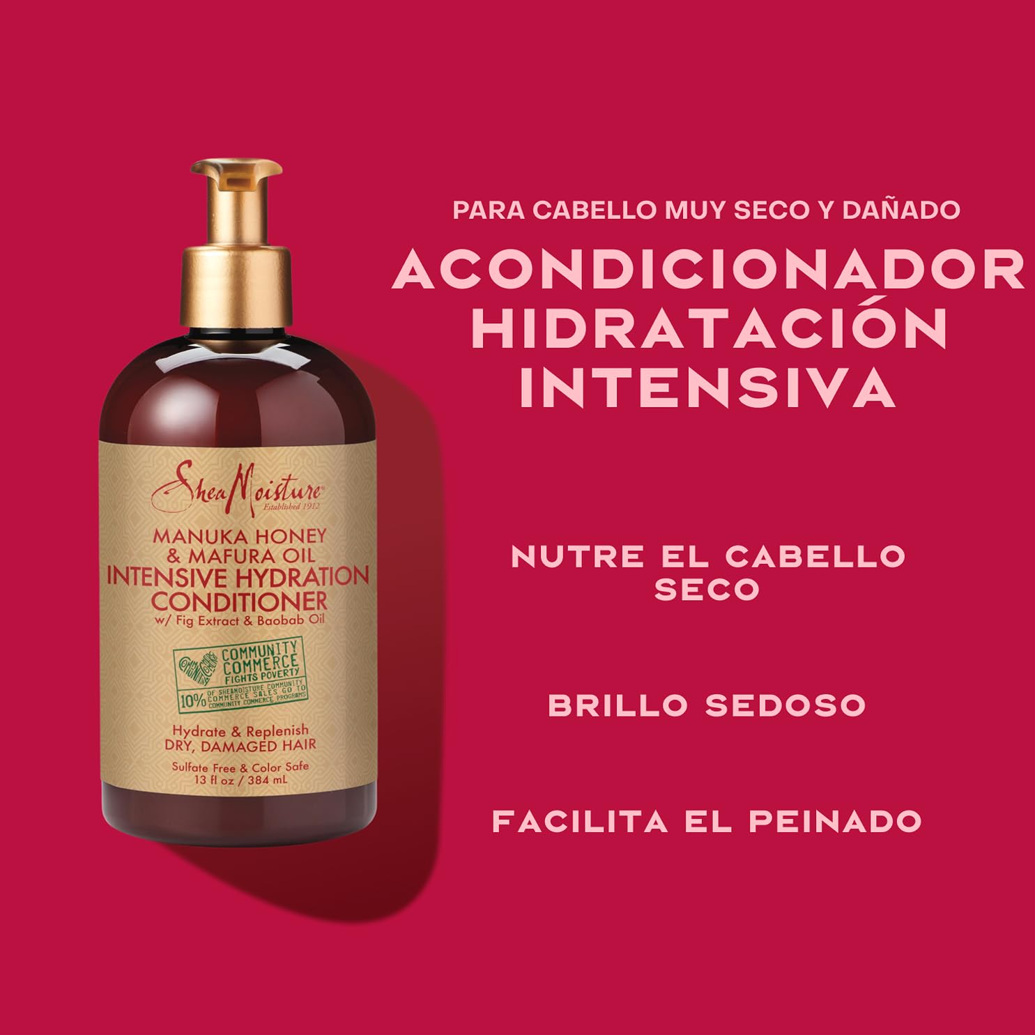 SheaMoisture Champú, Acondicionador y Mascarilla Capilar para cabello seco y dañado con Miel de Manuka y Aceite de Mafura pack para el cuidado del cabello 2x 384 ml, 1x 355 ml - 3 productos