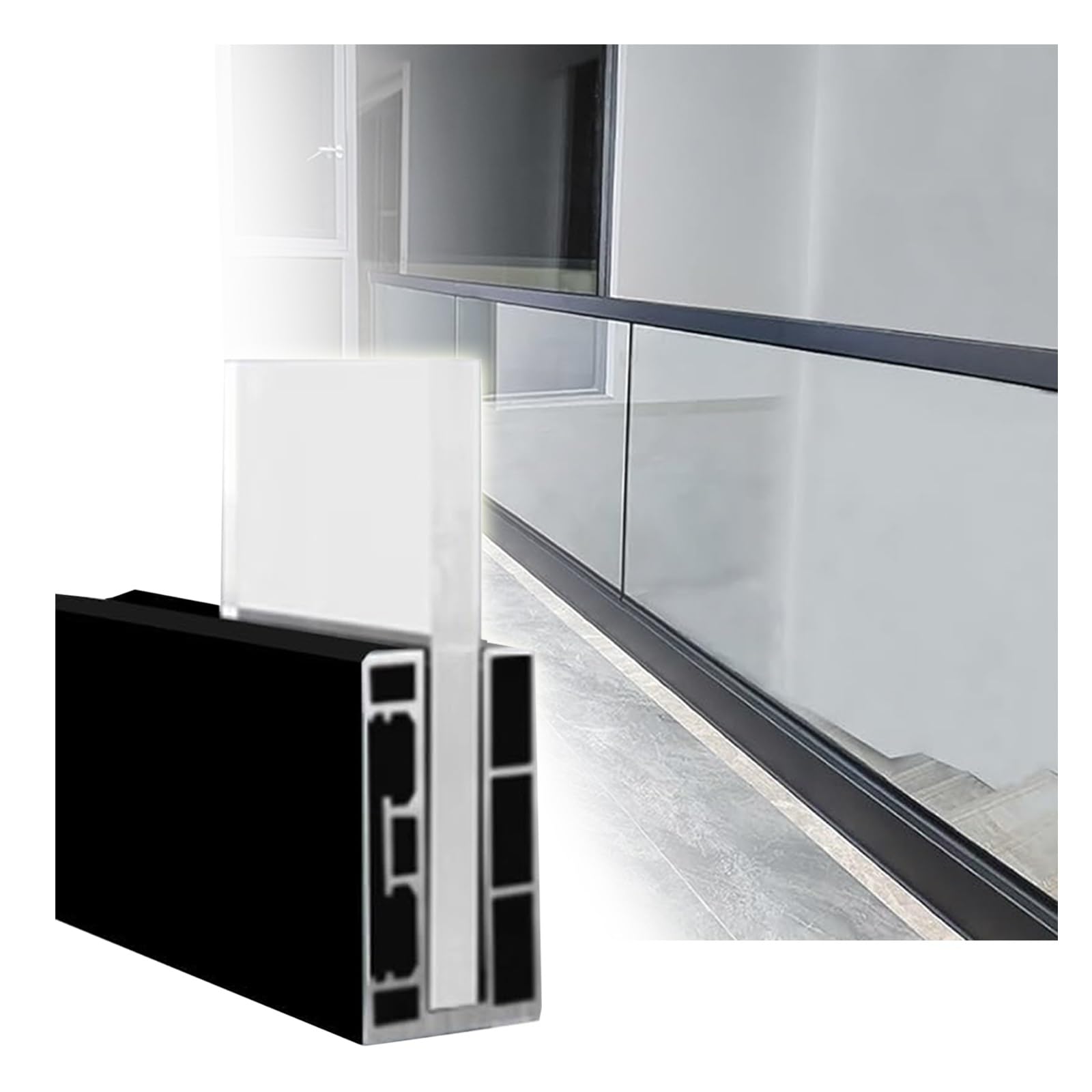 Morsetto per ringhiera in vetro per recinzione piscina, balcone, terrazza da giardino, perni in alluminio per pavimento, incassato, montaggio laterale
