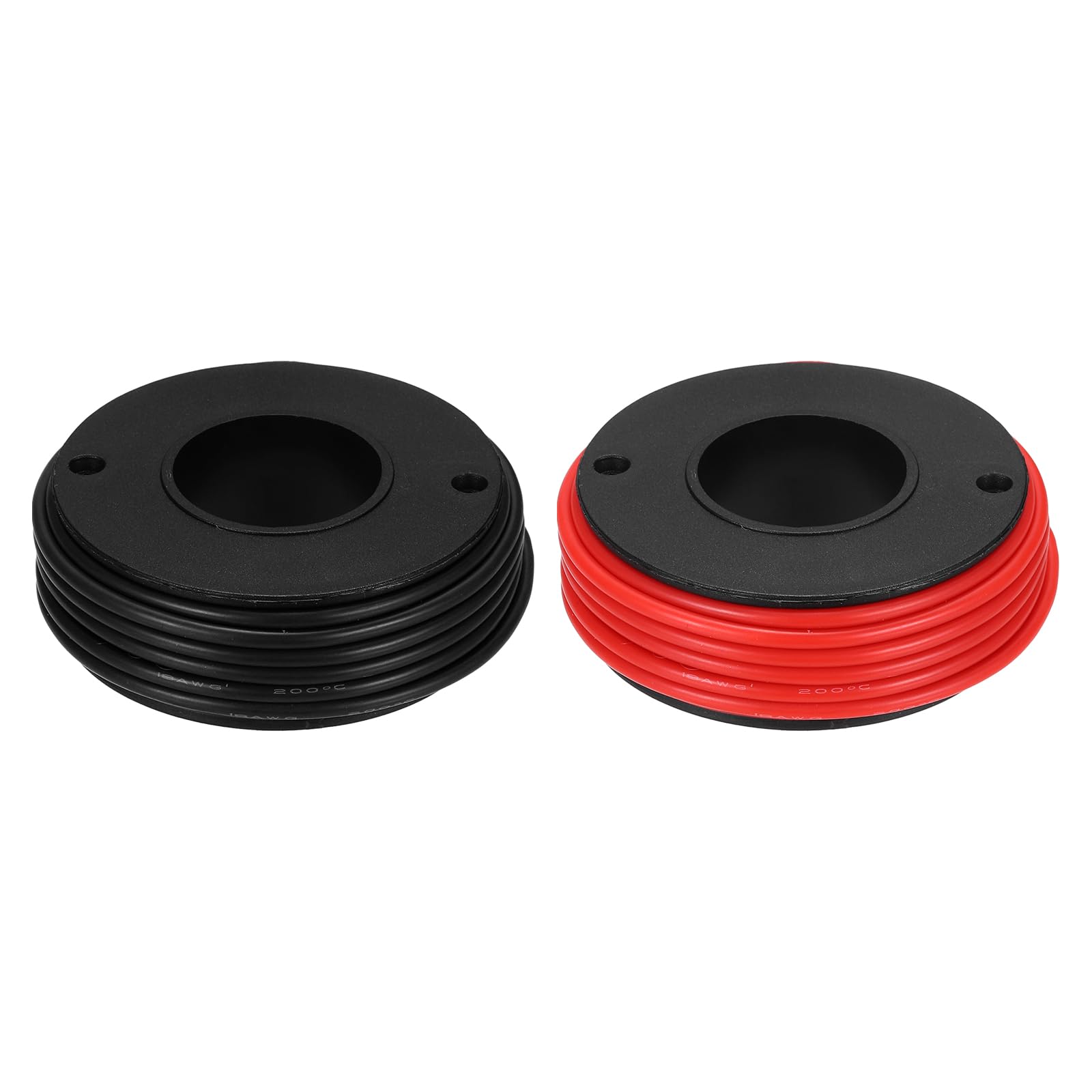 sourcing map 2pcs 18 AWG Silicone Electrical Wire Spool, 18 Gauge 6.1m/20ft Electrical Wires, 600V 200C Tinned Copper Stranded High Temp Battery Wire for Automotive, RV Inverter - Red & Black