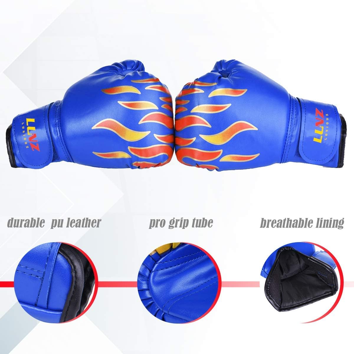 Kinder Boxhandschuhe, Box-Handschuhe für Kinder von 3-16 Jahre Training Gloves 4OZ 6OZ 8OZ zum MMA, Muay Thai, Kickboxen und Sandsack Sport
