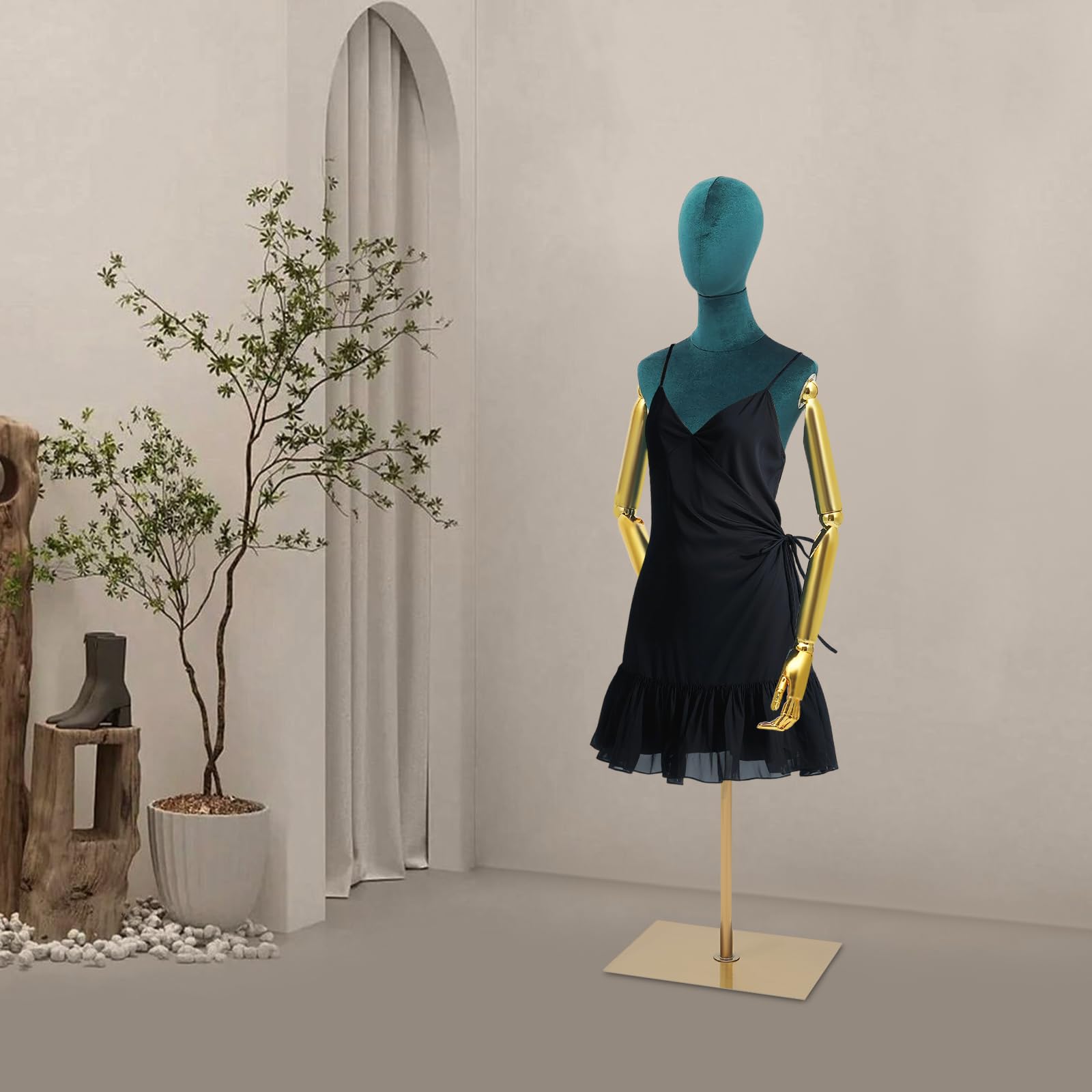 150-200cm Höheneinstellbar Weibliche Schaufensterpuppe kleiderpuppe Büste | Mannequin Torso Schaufensterpuppe Körper mit Armen & gusseiserner Basis, Schneiderbüste S 36cm, B 82cm, H 79cm, T 60cm