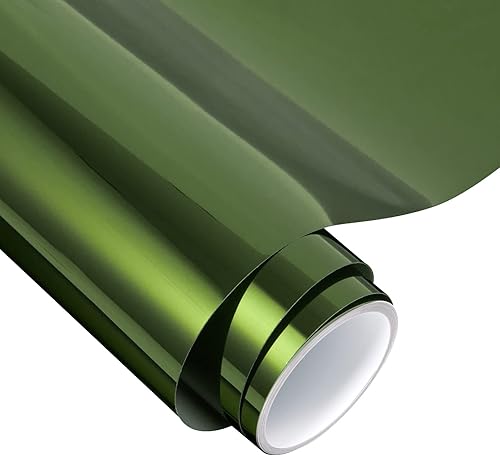 VINYL FROG Vinilo cromado marrón Rollo de vinilo adhesivo de espejo brillante de 12 x 60 pulgadas, vinilo metálico marrón, vinilo permanente