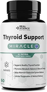 Real Science Thyroid Support Supplement for Women & Men Natural Thyroid Complex for Metabolism & Energy with Vitamins B, C, D, Vinitrox & GABA for Endocrine Support Made in USA, 60 Capsules