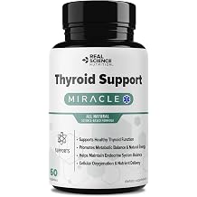 Real Science Thyroid Support Supplement for Women & Men Natural Thyroid Complex for Metabolism & Energy with Vitamins B, C, D, Vinitrox & GABA for Endocrine Support Made in USA, 60 Capsules