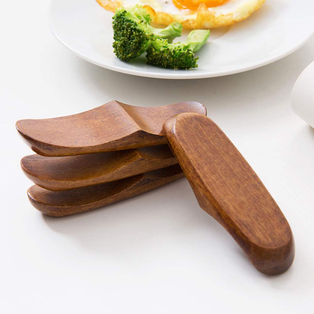 BESTonZON, 12 poggia Bacchette in Legno Naturale in Stile Giapponese, ecologiche, Porta Bacchette, forchetta e Coltello (Marrone)