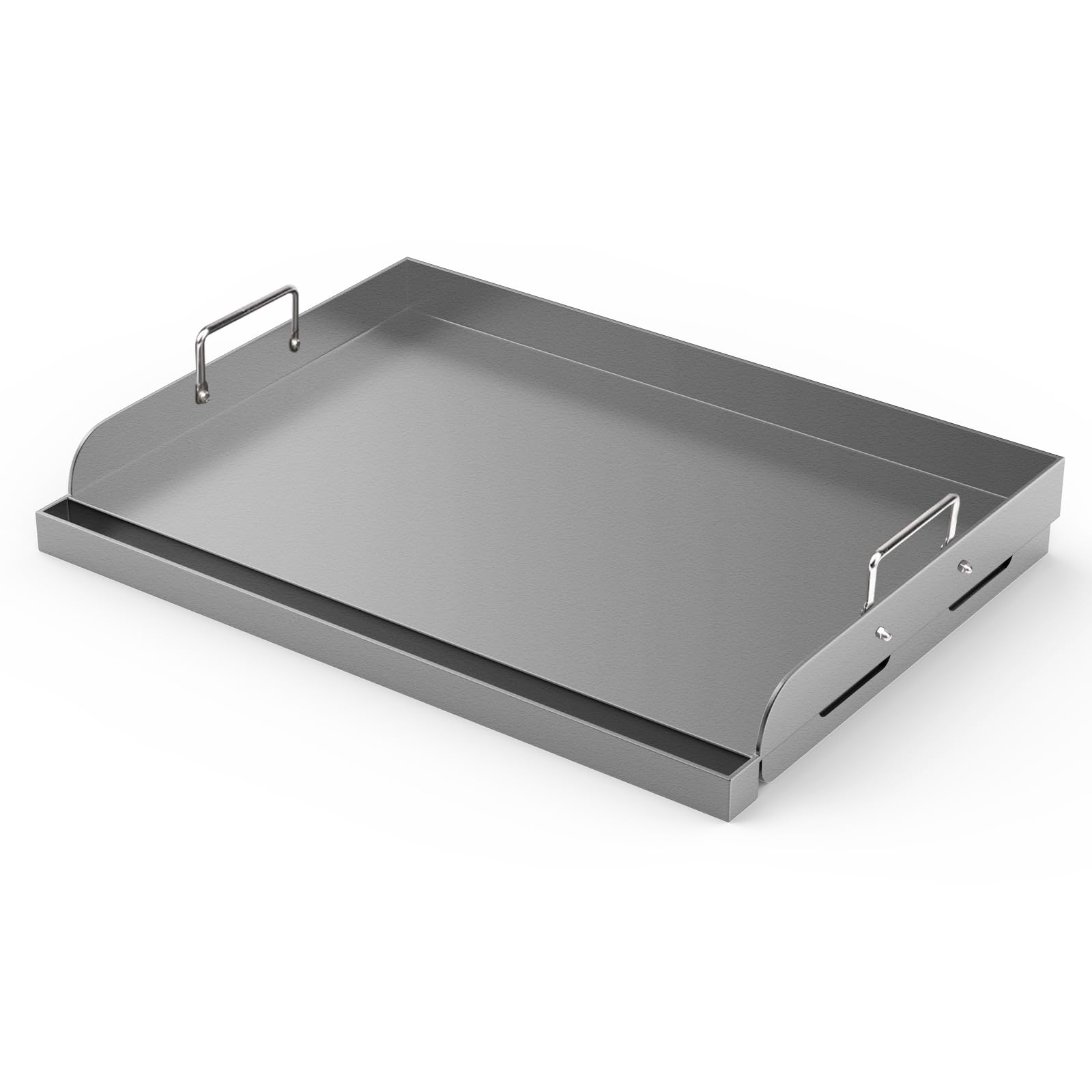Barbqtime Universal Fry Griddle Flat Top Plate, 17" x13”Metal Cooking Griddle Pan Universal Flat Top Rectangular Plate with Removable Handles for Gas Stove/Charcoal/Gas Grills, Weber Nexgrill Kenmore