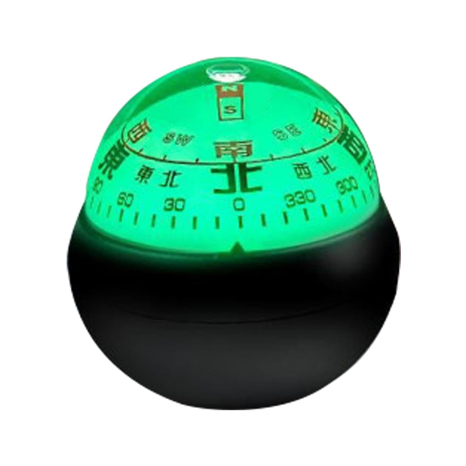 Bola de brújula para salpicadero | Bola de brújula para montaje en salpicadero con doble esfera | Diseño luminoso de montaje en salpicadero, para SUV, camión, RV