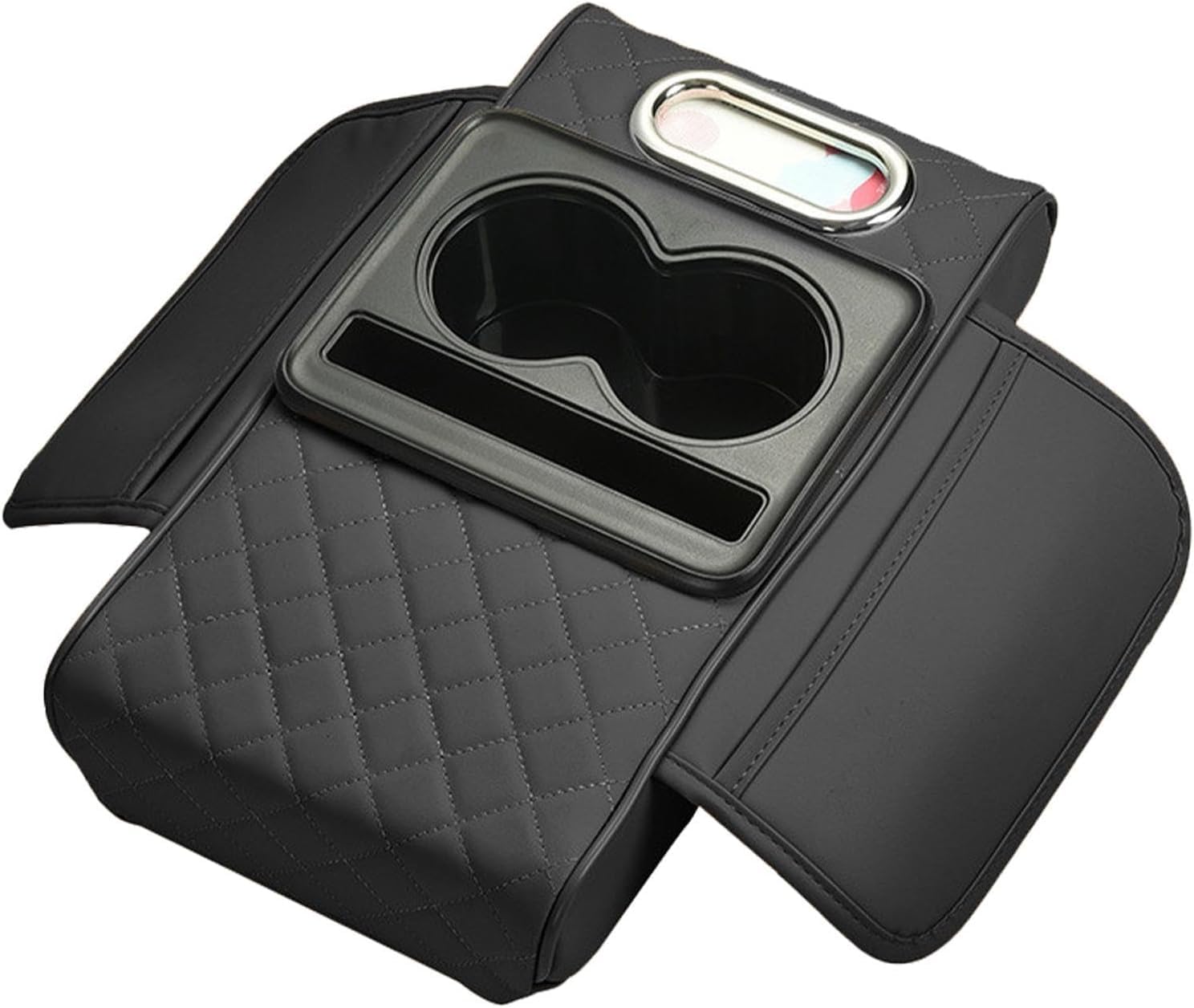 KSERFSC Car Centre Console Armrest Cover for Land Rover Discovery (L319/L462) 2004-2026, Memory Foam Cushion Pad with Storage Organiser Comfortable Interior Accessories,Black