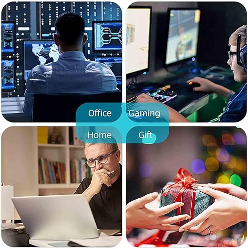 Miniatura 6 de IMAYONDIA Alfombrilla de mouse grande para juegos moderna de panal negro y azul XL (35.4 x 15.7 pulgadas), alfombrilla de mouse extra grande con