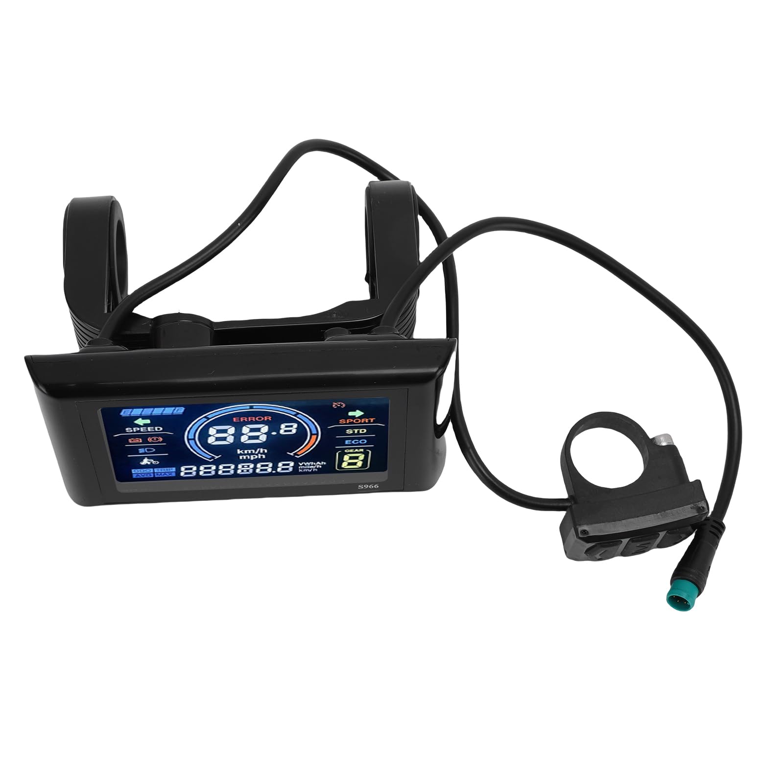 Cocoarm Display a Colori per Bici Elettrica, Schermo LCD per Bici Elettrica ABS con NFC e Connettore a 5, Ampio Schermo Impermeabile per Manubrio da 22,2 Mm, per Ciclisti e Pendolarismo