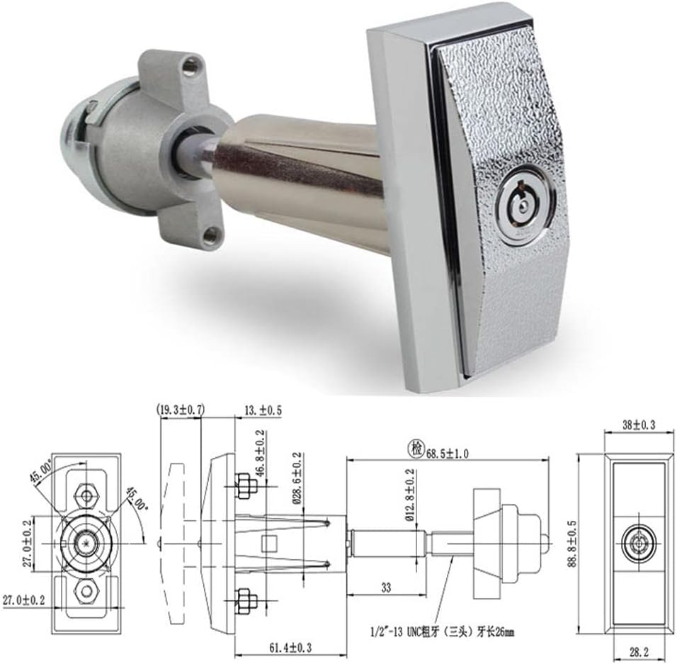 Tall Vending Machine T-Handle Locking Key